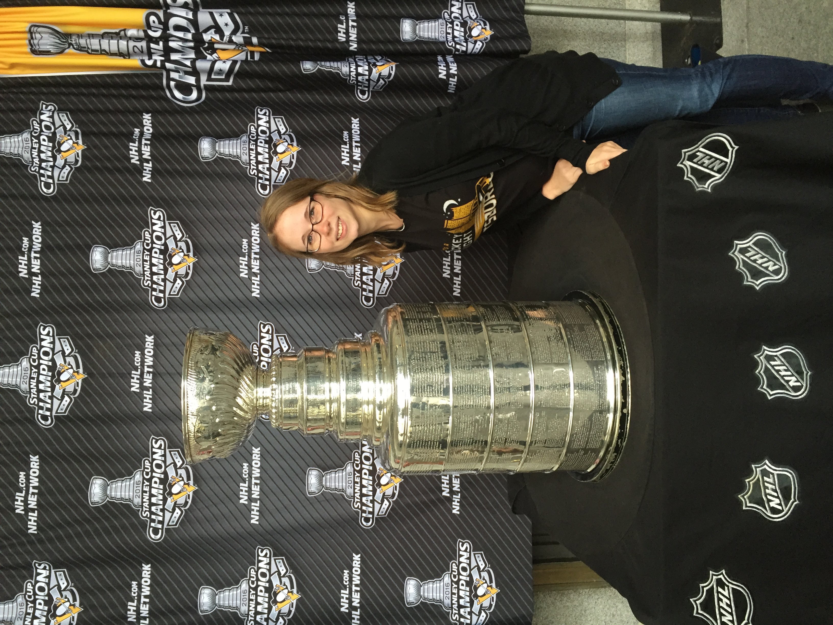 Posing with the Stanley Cup